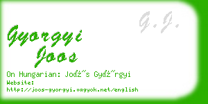 gyorgyi joos business card
